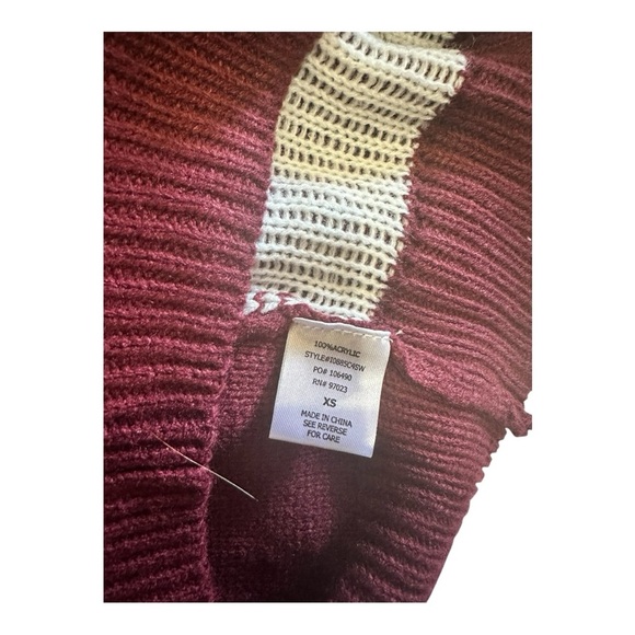 Rebellious One “Take Me To Paris” Sweater XS NWT Burgundy - Picture 5 of 7